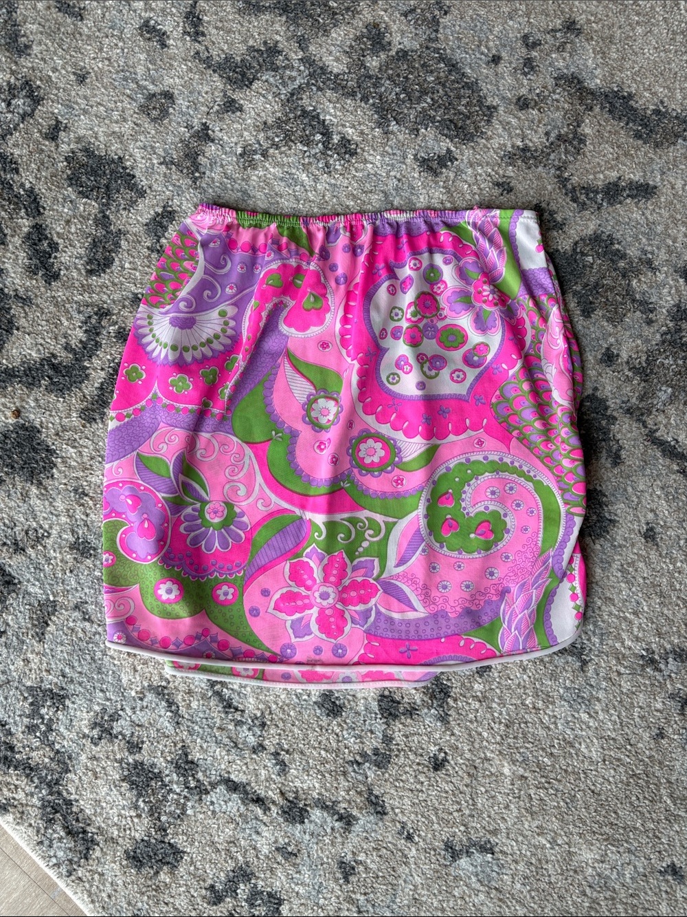Pink & Green Paisley Swim Sarong Cover-Up